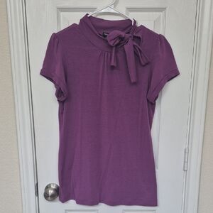 Maurices Purple Blouse with Bow Accent
